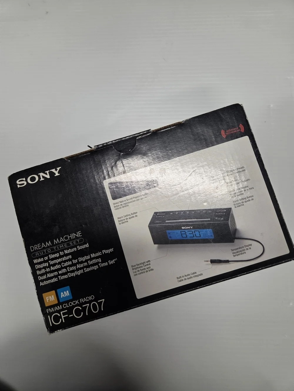 New Sony ICF-C707 Dream Machine AM/FM Clock Radio W/ Temp Sensor Nature Sounds